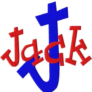 Jack Machine Embroidery Font Sizes 1,2,3,4 BUY 2 get 1 FREE, block, kid font, jack, funky, embroidery, font, boy 画像 1