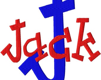 Jack Machine Embroidery Font - Sizes 1",2",3",4" BUY 2 get 1 FREE, block, kid font, jack, funky, embroidery, font, boy