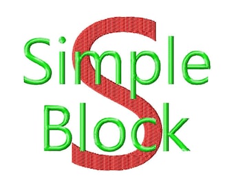 Simple Block Machine Embroidery Font - Sizes 1",2",3",4" BUY 2 get 1 FREE