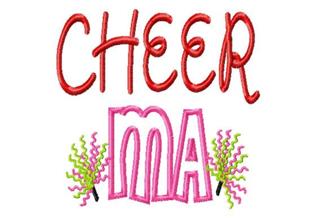 Cheer MA Pom Poms Applique Machine Embroidery Design 8 Etsy