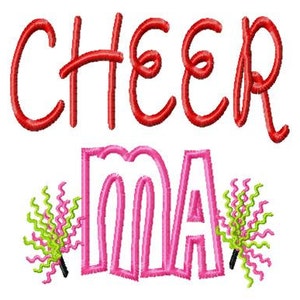 Cheer MA - Pom Poms - Applique - Machine Embroidery Design - 8 sizes