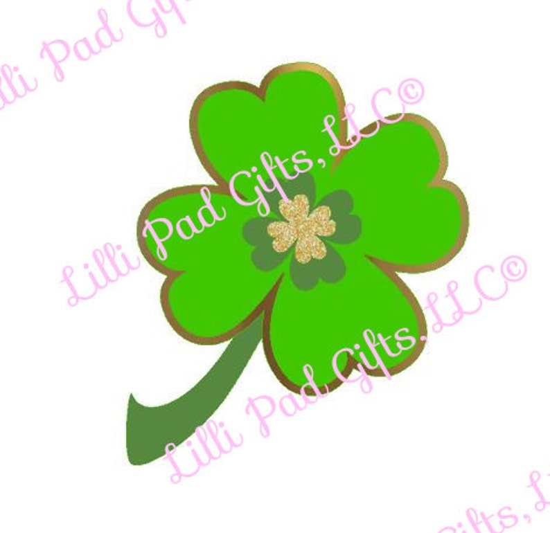 4 Leaf Clover Cut File Instant Download SVG Vector JPG for Cameo Silhouette Studio Software & other Cutter Machines image 1