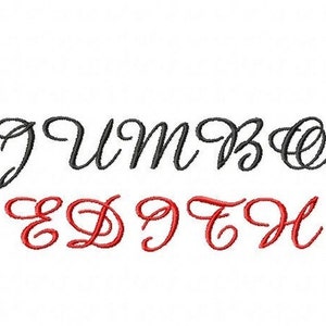 JUMBO Edith Script Machine Embroidery Font - 4 Sizes - 5&quot;,6&quot;,7&quot; and 5x7 Hoop Choice - Buy 2 get 1 FREE, font, jumbo, large