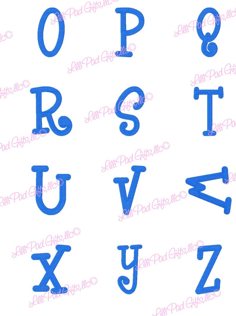 JUMBO Cassie Machine Embroidery Font - Sizes 5