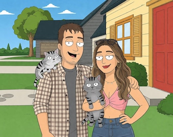 Personalized Family Guy Portrait for Gift, Custom FG Portrait, Family Guy Art