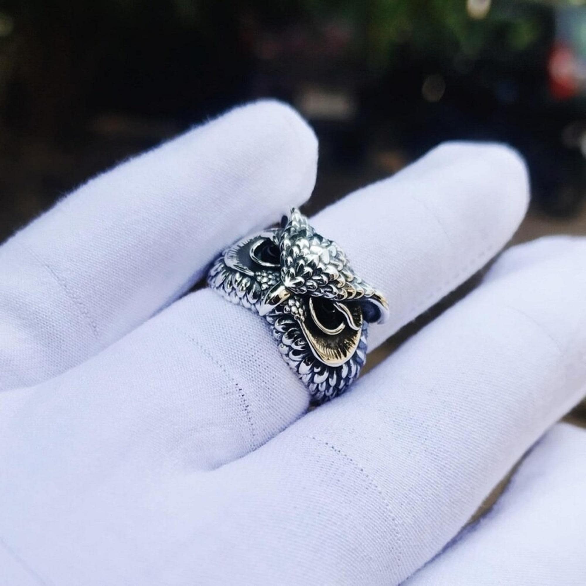 Silver Owl Rings For Man Silver Owl Ring Mens Signet Ring Unique Silver Rings For Man Pinky Ring Men