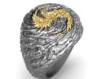 Sterling Silver Phoenix Ring, Japanese Fire Bird, Handcrafted Statement