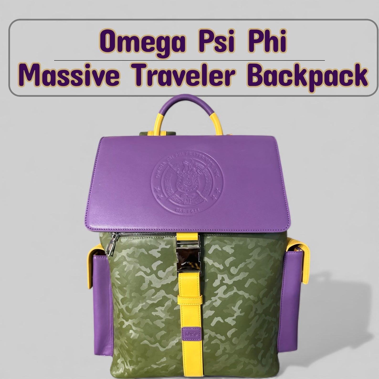 Omega Pro Backpack Omega Psi Phi Travel Backpack | Purple & Gold 1911 Fraternity Bag - Etsy