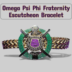 Omega Psi Phi Farbe Wappen Armband | Lila & Gold 1911 Bruderschaftsschmuck