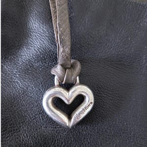 VTG Brighton Black Pewter Leather Crossbody Bag Silver Hardware Leopard Lining image 9