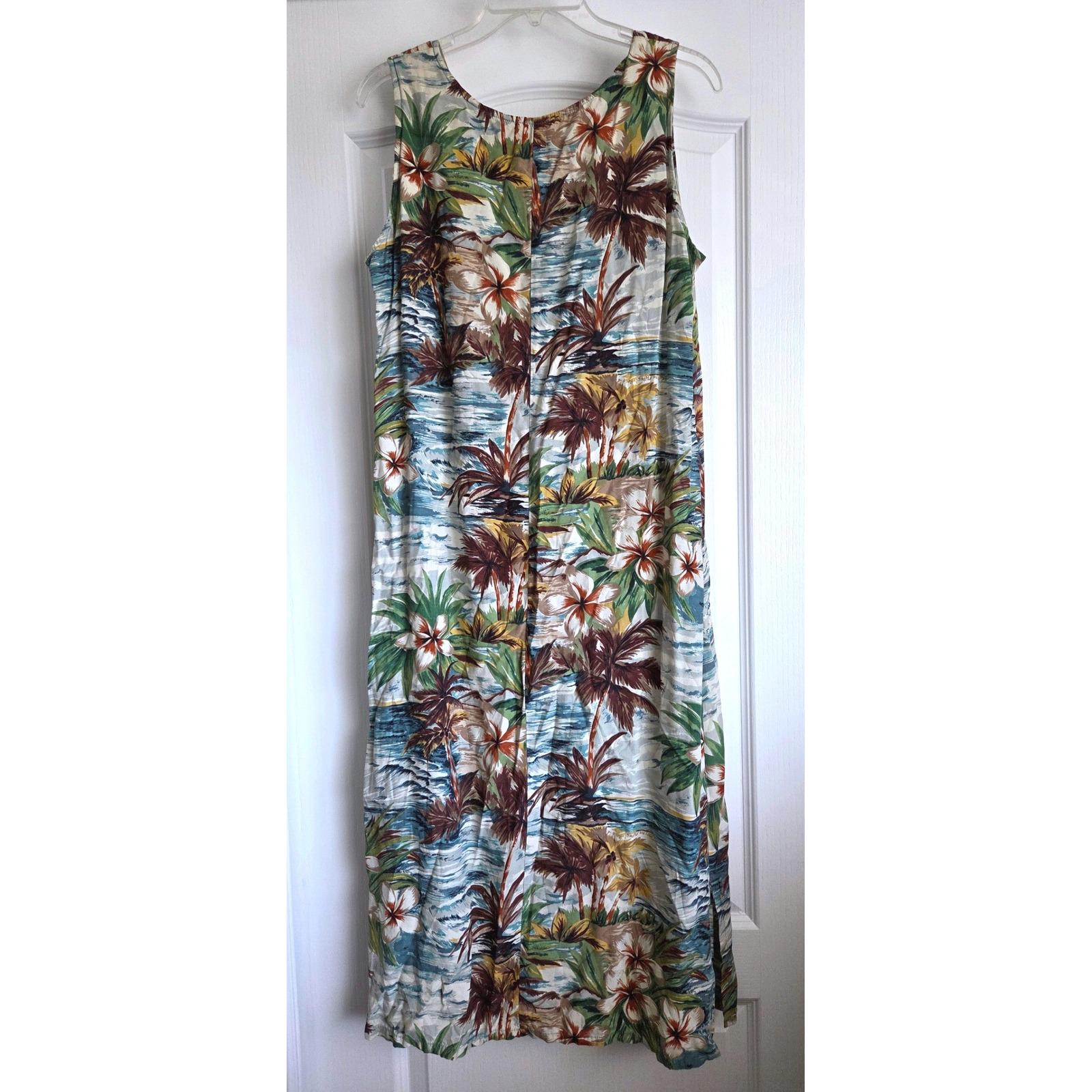 VTG Hilo Hattie Hawaiian Original Tropical Floral Sleeveless Maxi Dress ...