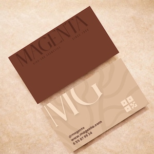 Modern Minimalist  Editable  Business Card Template to print- Customized  Card with Logo, QR Code| Téléchargement digital et instantané