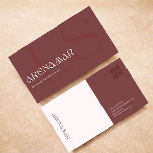Minimalist Business Card Template to print for Minimalistic Business / Digital download / Business Card with QR Code for Small Businesses