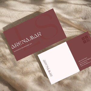 Minimalistyczny szablon wizytówki do druku dla firm minimalistycznych / Pobierz w wersji cyfrowej / Wizytówka z kodem QR dla małych firm