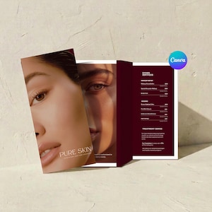 Esthetician Medspa Trifold Brochure Price list template | Beauty Salon Price list flyer | Spa menu | Instan download | Minimalistic business