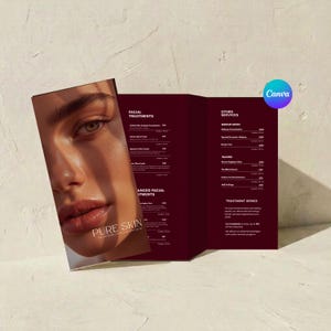 Esthetician Medspa Trifold Brochure Price list template | Beauty Salon Price list flyer | Spa menu | Instan download | Minimalistic business