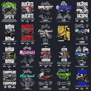 200+  Cars & Motorcycles DTF Transfer Bundle | PNG Files | Drag Racing, Hot Rod, Luxury Cars, Bike Print Designs