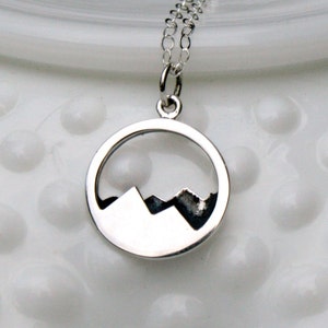 Mountain Ridgeline SILVER Plated Dainty Necklace Nature Choker Jewelry Rocky Mountain Ridgeline SILVER Plated Dainty Necklace Nature Choker Jewelry Rocky