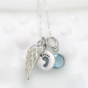 Angel Wing Necklace Memorial Jewelry Angel Wing Jewelry Memorial Gift Angel Wing Gift Sympathy Jewelry Child Loss image 1