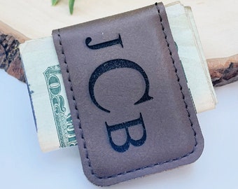 Leather Money Clip - Custom Money Clip - Third Anniversary Gift - Leather Anniversary Gift - Groomsmen Gift - Personalized Money Clip