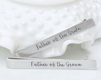 Monogrammed Silver Tie Bar Set – Father of the Bride/Groom Wedding Gift