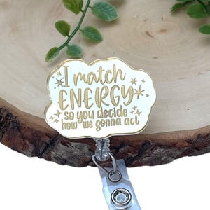 Funny Badge Reel, Sarcastic Nurse Accessory | Gold Mirrored Acrylic | 2" Wide, 1/8" Thick, 34" Cord