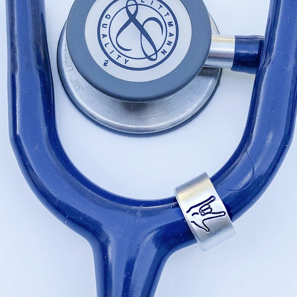 ASL I Love You Stethoscope Charm- Stethoscope Bling - Stethoscope Jewelry - Stethoscope Tag - Nurse Gift - Pinning Ceremony - White Coat