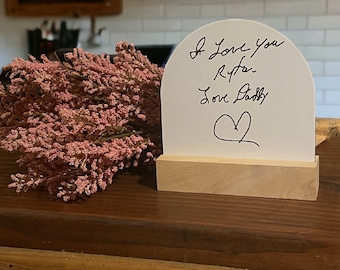 Custom Handwriting Memorial Shelf Sitter Sign