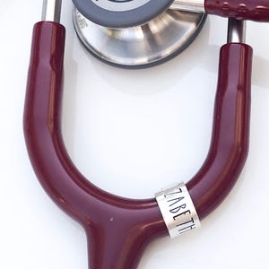 Stethoscope ID Tag, Stethoscope ID Ring, Stethoscope Charm, Personalized Stethoscope Name Tag, Nurse Graduation Gift
