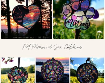 Pet Memorial Sun Catcher - Rainbow Bridge Sun Catcher - Pet Loss Gift - Pet Remembrance Gift - Personalized Pet Memorial Acrylic Sun Catcher