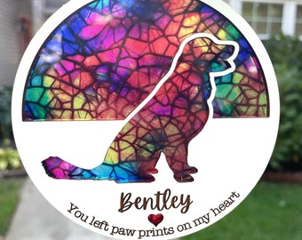 Rainbow Bridge Pet Loss - Sun Catcher - Custom Pet Memorial Suncatcher Personalized with Name - Dog Cat Pet Remembrance Loss Gift