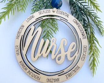 Nurse Christmas Tree Ornament, Holiday Ornament for Nurses, Nurse Thank You Gift, Nurse Graduation Gift, RN Christmas Gift