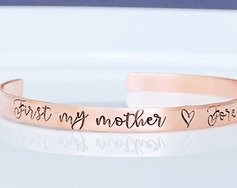 Mother of the Bride Gift – Engraved Skinny Cuff Bracelet