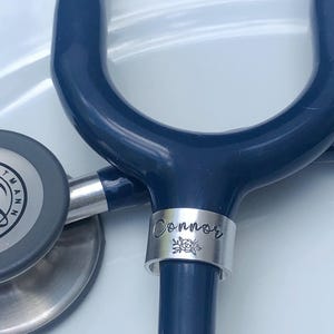 Stethoscope ID Tag, Stethoscope ID Ring, Stethoscope Charm, Personalized Stethoscope Name Tag, Nurse Graduation Gift