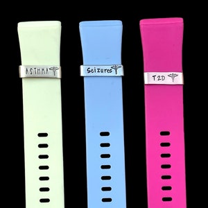 Personalized Medical Alert Watch Band Charms, Medical Alert ID Tag, Smart Watch Band Charm