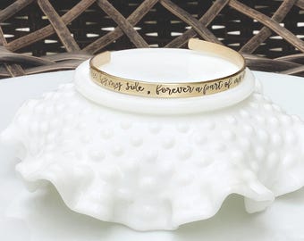 Memorial Bracelet, Personalized Pet Cuff | Sterling Silver, Copper Or Brass | 3/16 Inch, Hand Stamped