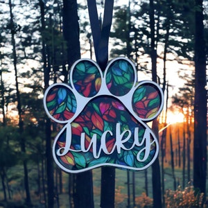 Pet Memorial Sun Catcher - Rainbow Bridge Sun Catcher - Pet Loss Gift - Pet Remembrance Gift - Personalized Pet Memorial Acrylic Sun Catcher