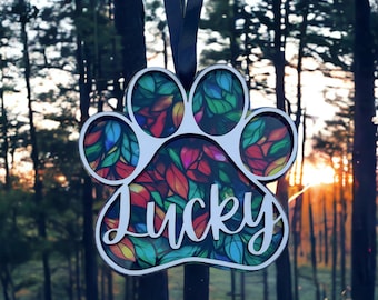 Pet Memorial Sun Catcher - Rainbow Bridge Sun Catcher - Pet Loss Gift - Pet Remembrance Gift - Personalized Pet Memorial Acrylic Sun Catcher