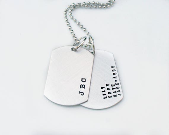 Mens Personalized Dog Tag Necklace 