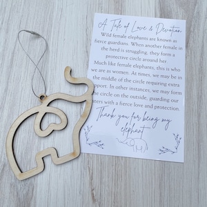 Wooden Elephant Christmas Tree Ornament - Sisterhood Elephant Gift - Friendship Sisterhood Ornament - Sister Gift - Friendship Gift