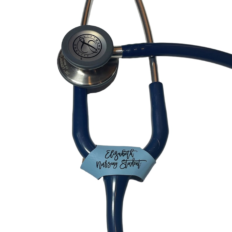 Engraved Leatherette Stethoscope ID Tag Custom Stethoscope Name Tag Personalized Leatherette Stethoscope Tag RN Nurse Graduation Gift image 7