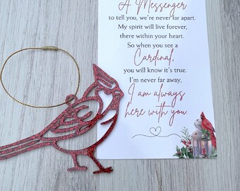 Cardinal Christmas Tree Ornament - Heavenly Messenger Ornament - Deceased Loved One Remembrance - Cardinal Memorial Ornament
