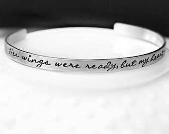 Memorial Cuff Bracelet - Sterling Silver Stacking Bangle, Personalized Name Jewelry
