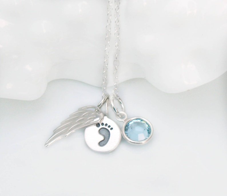 Angel Wing Necklace Memorial Jewelry Angel Wing Jewelry Memorial Gift Angel Wing Gift Sympathy Jewelry Child Loss image 2