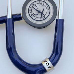 Monogrammed Stethoscope ID Tag, Stethoscope ID Ring, Stethoscope Charm, Personalized Stethoscope Name Tag, Nurse Graduation Gift