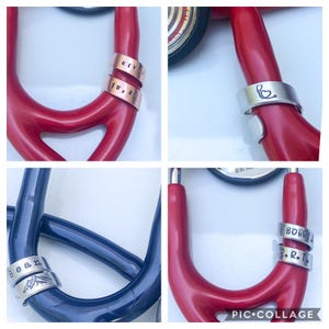 Stethoscope ID Tag, Stethoscope ID Ring, Personalized Stethoscope Name Tag, Nurse Gift, Stethoscope Charm