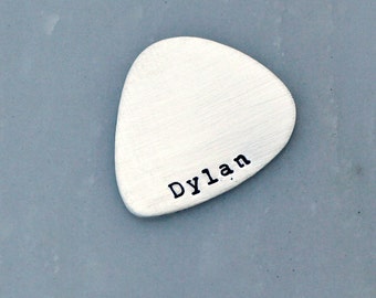 Affordable Fathers Day Gift  -Personalized Guitar Pick - Custom Guitar Pick - Sterling Silver Guitar Pick - Mens Gift