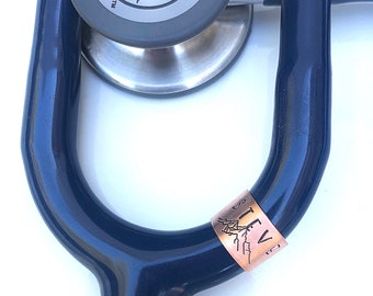 Stethoscope ID Tag, Stethoscope ID Ring, Stethoscope Charm, Personalized Stethoscope Name Tag, Nurse Graduation Gift