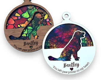 Rainbow Bridge Pet Loss - Sun Catcher - Custom Pet Memorial Suncatcher Personalized with Name - Dog Cat Pet Remembrance Loss Gift