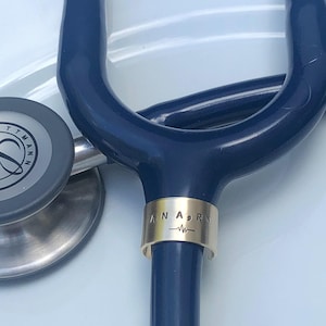 Stethoscope ID Tag, Stethoscope ID Ring, Stethoscope Charm, Personalized Stethoscope Name Tag, Nurse Graduation Gift